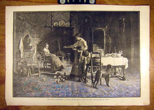 Original old antique print - original,