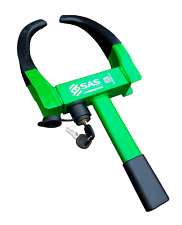 V2 WHEEL CLAMP UNIVERSAL STYLE, SAS GREEN, LOCKING MOTORCYCLE, CAR, TRAILER ETC.