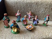 Vintage Italian Nativity Scene Figures Christmas Manger Scene with 8 Figures