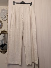Cream Linen Trousers By George