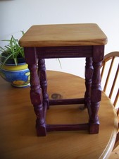 VINTAGE SMALL SOLID PINE STOOL-VGC.