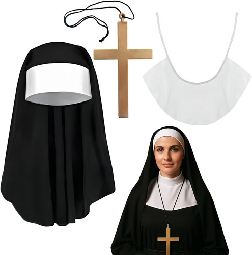 3pcs halloween nun costumes - nun,