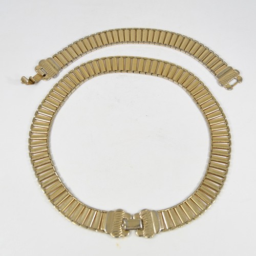 Vtg choker necklace - 15", gold