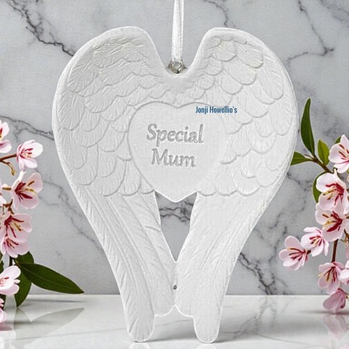 Mum angel wings plaque hanging - mum,