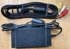 + AV Lead  Sony PS2 Slim Power Supply AC Mains Adapter Cable Lead 8.5V