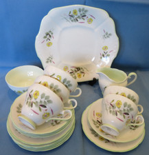Vinatge Royal Adderley Fine Bone China Floral Trios Cake Plate, Jug & Sugar Bowl