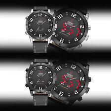 OHSEN digital quartz wristwatch men male 3ATM outdoor LED Leather Fashion gift