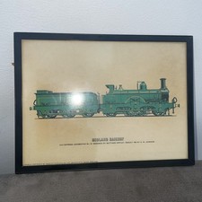 VTG 2-2-2 British Steam Train Print by Prescott-Pickup & Co. Framed - 25.5x19cm