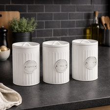 White Tea Coffee Sugar Metal