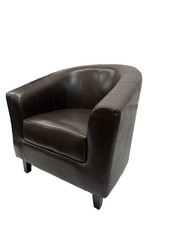 Faux leather tub chair - leather,