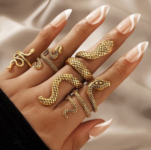 Set snake rings boho - of, 4