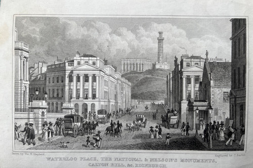 1829 antique print edinburgh - 1829,