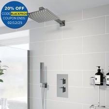 Thermostatic Concealed Square Shower Wall Mounted Handset Shower Head Chrome