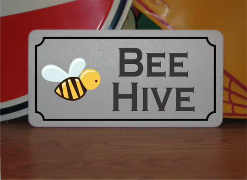 Bee hive metal sign - hive,