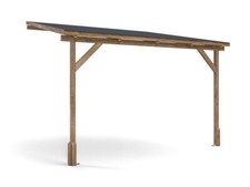 Lean To Wooden Gazebo Canopy 3m x 3m Wall Mounted Patio Garden Shelter Utopia