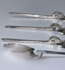 4 Silver Roman Oyster Spoons
