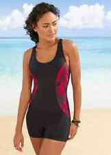 Freemans Quick Dry Black and Red Boyleg Swimsuit    (FJ45-8)