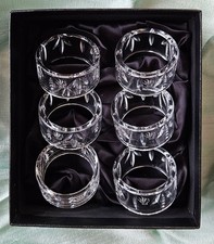 Royal Doulton "Dorchester" 6 napkin rings finest lead crystal