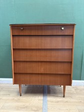 Mid Century Teak Tallboy Chest Of Drawers By Avalon-Courier Delivery