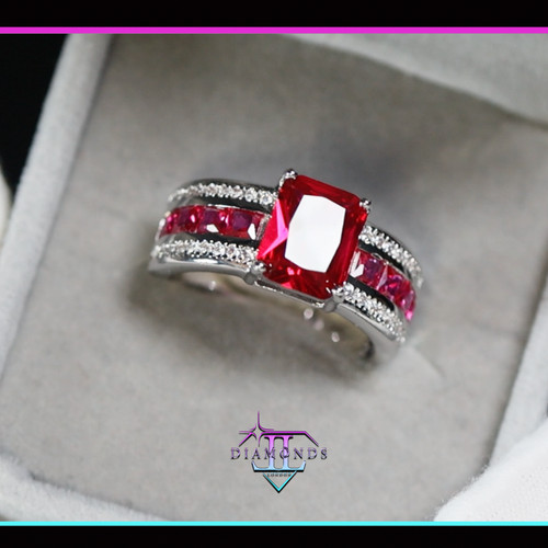 Women red diamond - women's, ring