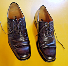 VINTAGE ROLAND CARTIER SHOES Mens UK 7 Black LEATHER Dress Formal Oxford Lace Up