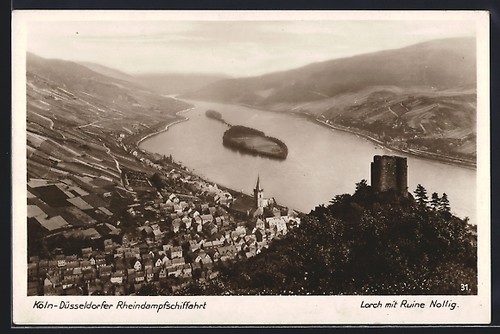Postcard lorch rhine - lorch,