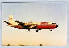DHL VICKERS VANGUARD MERCHANTMAN AIRCRAFT POSTCARD G-APEM CARGO