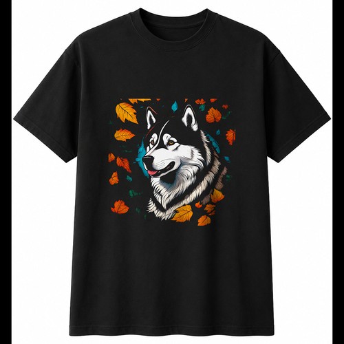 Colourful alaskan malamute - colourful,