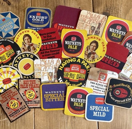 Vintage watney beer mats - beer,