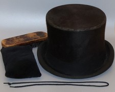 Vintage Black Fur Felt Top Hat