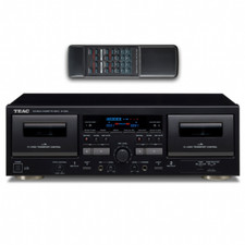 TEAC W-1200 Twin Cassette Deck - Black Dual Tape Player + USB Recording + MIc
