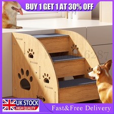 Dog Stairs Pet 3 Steps For Bed Sofa Cats Detachable Ladder Wooden Ramp NEW