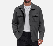 Long Sleeve Men Overshirt Snap