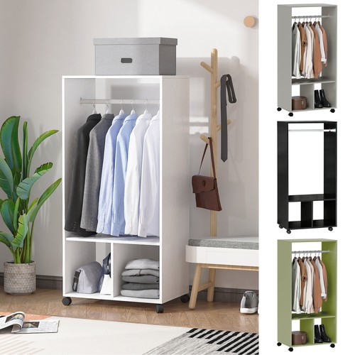 Open wardrobe clothes - wardrobe, rail