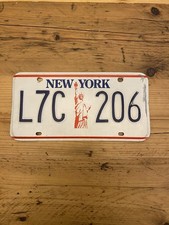 Vintage New York US Car License Plate L7C 206