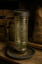 Vintage Glass Bird Feeder with