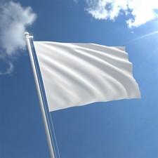 Plain White Flag 5ftx3ft with