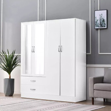 Bedroom Furniture Set High Gloss 2 Door Wardrobe & 3Door / 4Door Mirror Wardrobe