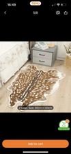Faux Fur Deer Skin Sika Animal Print Rug Carpet