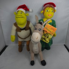 2004 Shrek 2 - Complete Set - Christmas Hat Plush Soft Toys 13" (Fiona, Donkey)