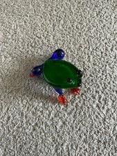 Hand made glass frog figurine - made,
