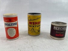 Miniature Advertising Tins Nescafe Wendy Mixture Ovaltine