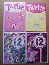 Happy 12th Birthday Girl Cards. Multiple designs. Select one card. 