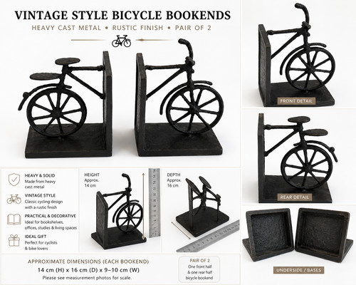 Vintage Style Bicycle Bookends
