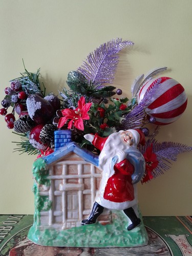 Vintage planter santa claus - planter,