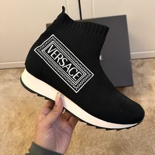 Versace Women's Couture Sock Trainers Black Uk 4 Eu 37 Worn Once