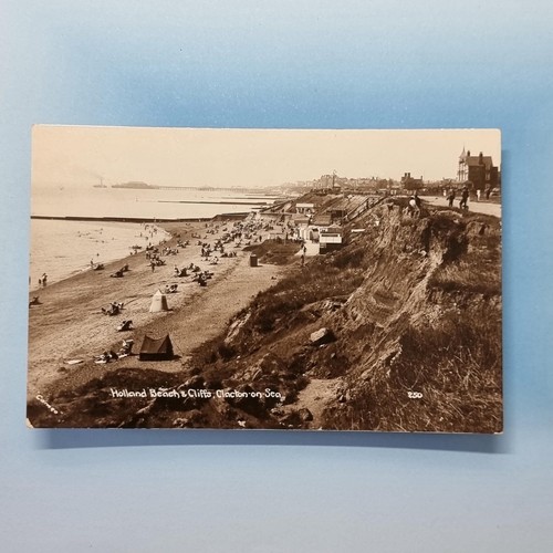 Clacton sea postcard 1929 - sea,
