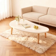 Stylish Natural Wood Accent Coffee Table Side Table for Dining Room Living Room