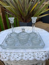 Vintage glass dressing table set 6 piece set