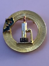 Vintage Rodox Brooch Christmas Wreath Signed Estate Jewelry 